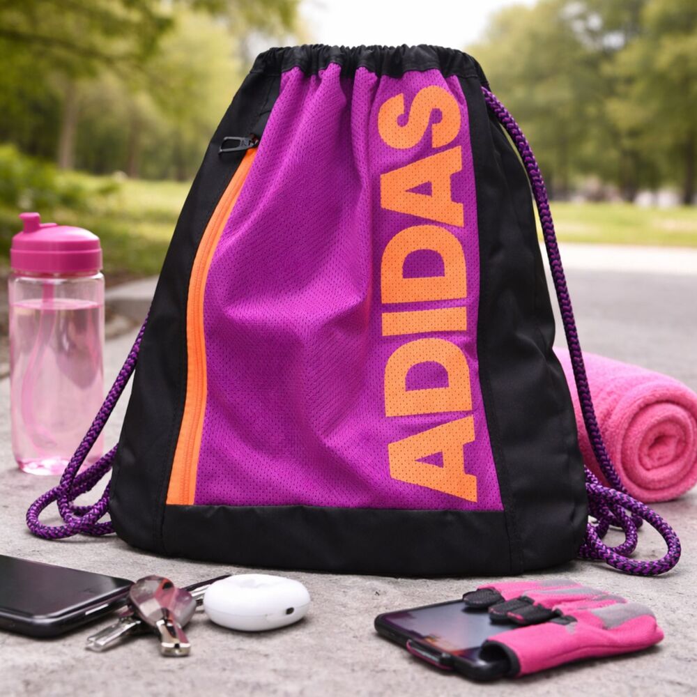 Adidas Fabric Drawstring Backpack Purple